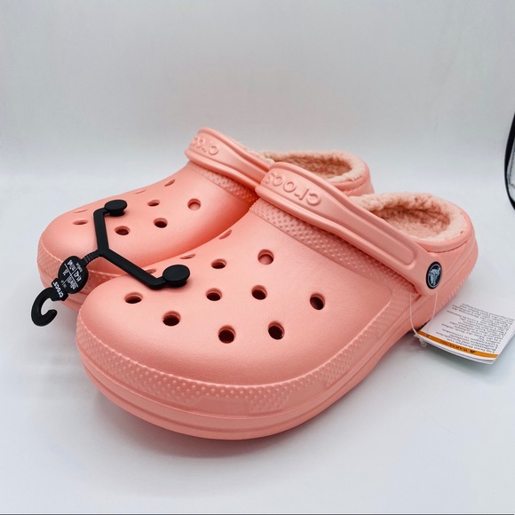 melon fuzzy crocs